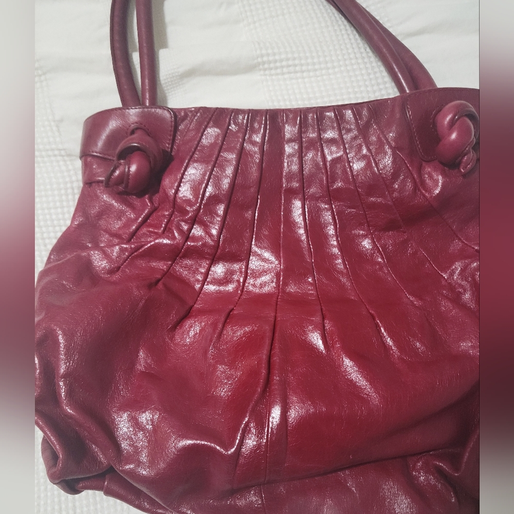 Red leather Hobo leather bag